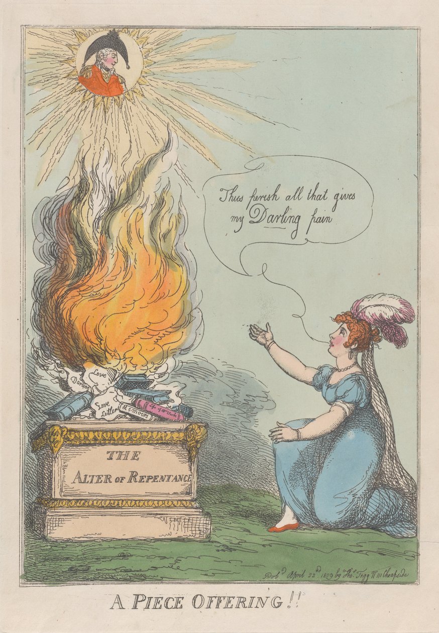 Et stykoffer!! Erindringer, Liv, Breve o.s.v. af M. A. Clarke, 22. april 1809., 22. april 1809. af Thomas Rowlandson