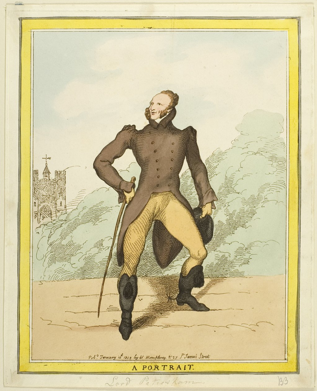 Et portræt: Lord Petersham af Thomas Rowlandson