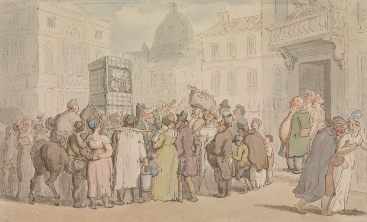 Et Punch-og-Judy-show af Thomas Rowlandson