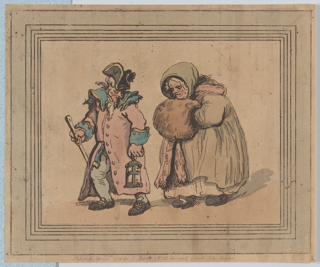 En tilbagevenden fra et besøg, 3. april 1798., 3. april 1798. af Thomas Rowlandson