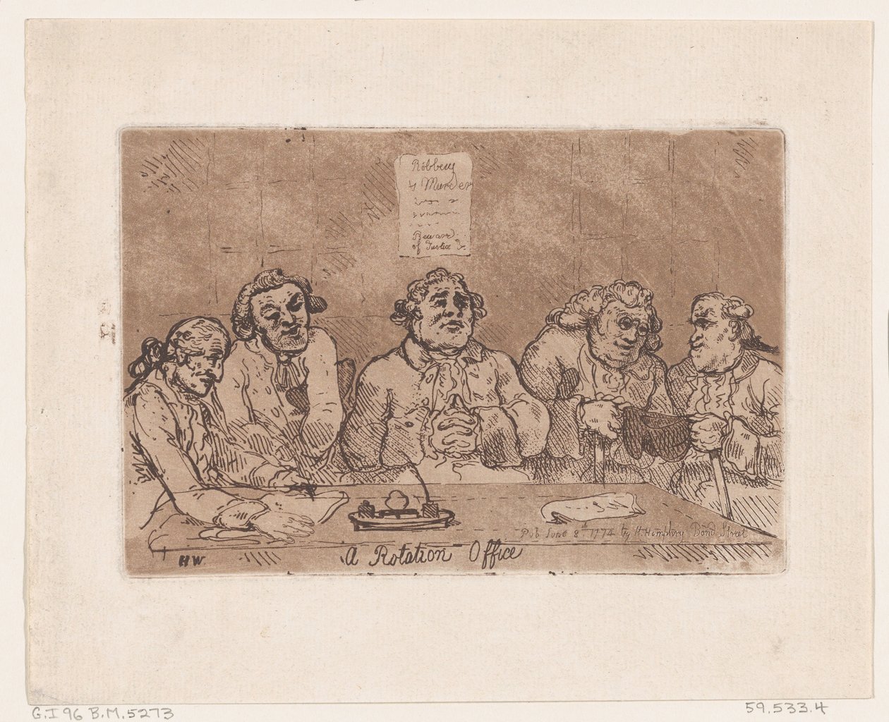 Et Rotationskontor, 8. Juni 1774., 8. Juni 1774. af Thomas Rowlandson