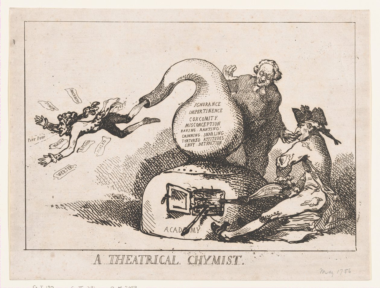 En teatralsk chymist, maj 1786., maj 1786. af Thomas Rowlandson