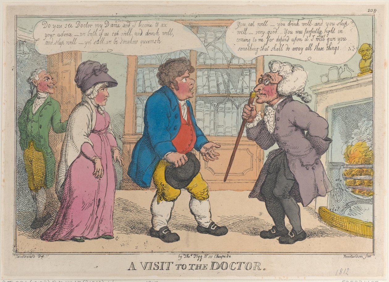 Et besøg hos lægen, 1809-12., 1809-12. af Thomas Rowlandson