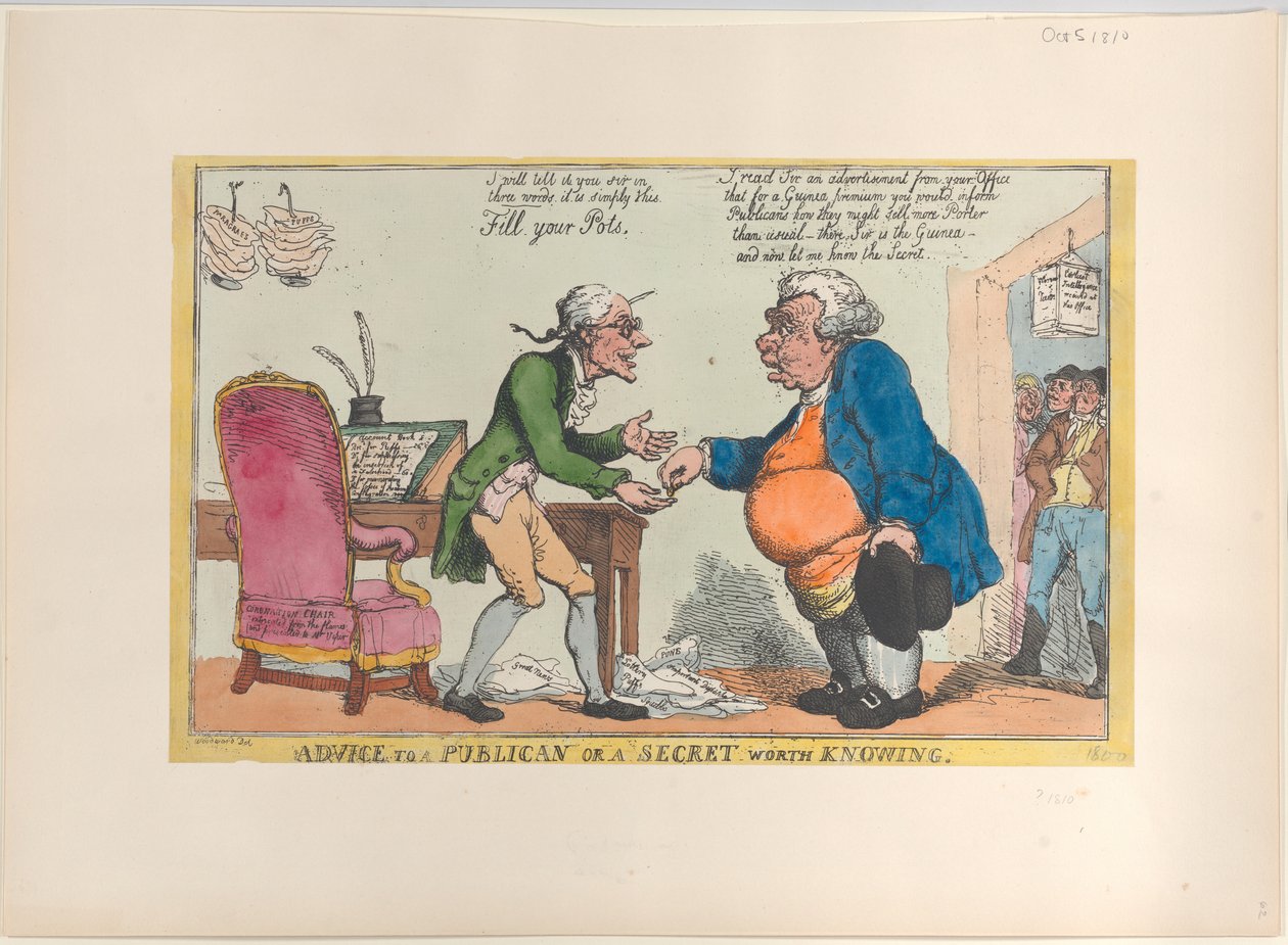 Råd til en tolder eller en hemmelighed, der er værd at vide, 1810., 1810. af Thomas Rowlandson