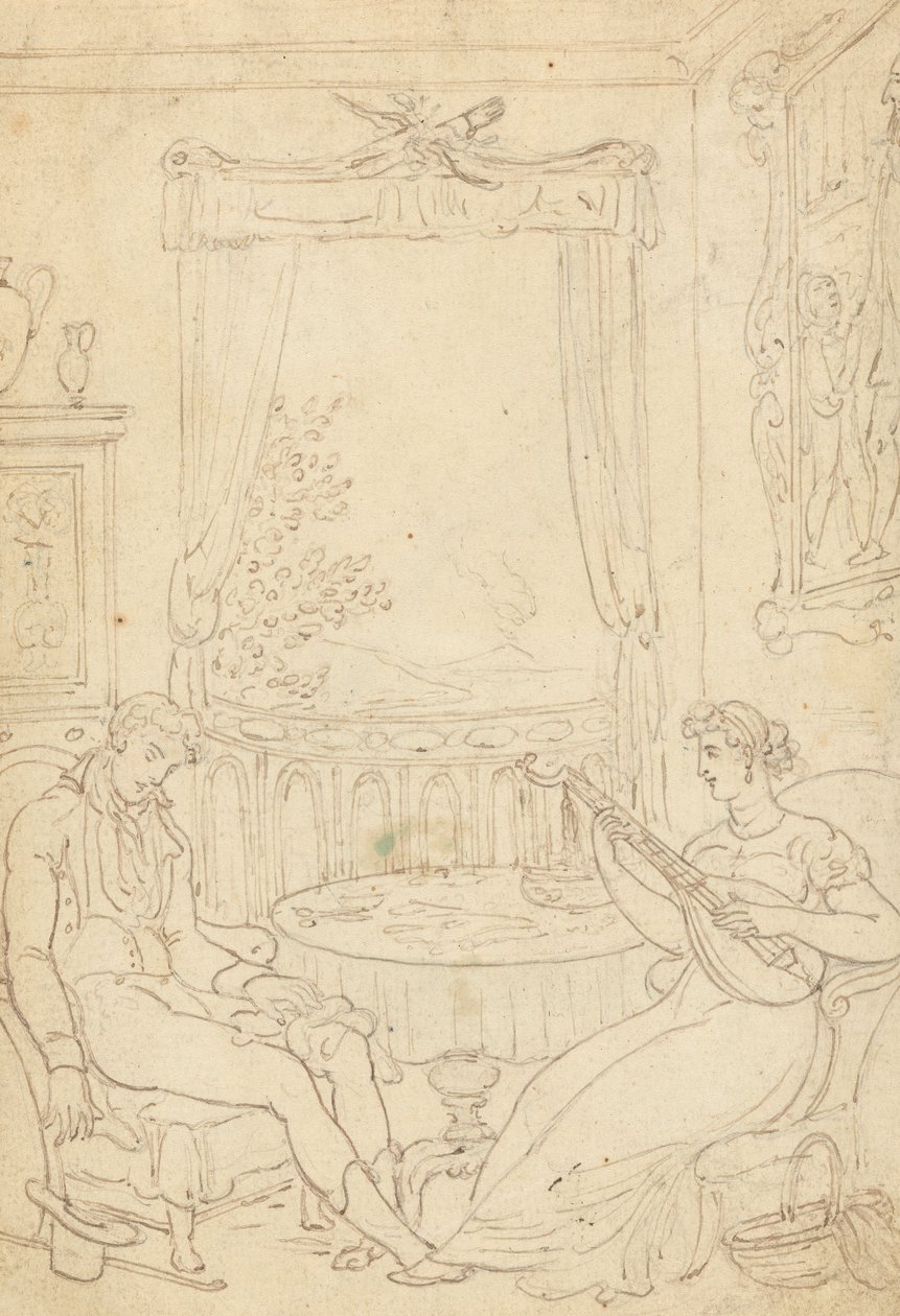 Tegning til albummet af Thomas Rowlandson