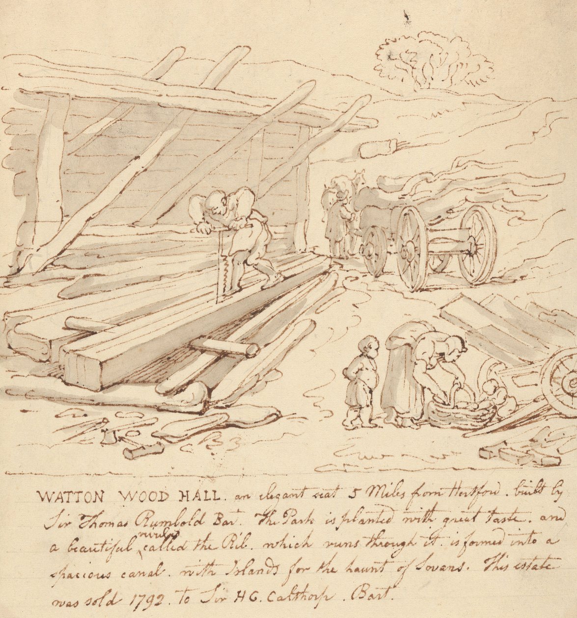 Tegning til albummet af Thomas Rowlandson