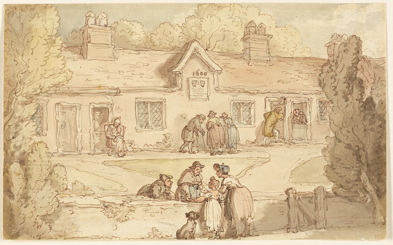 Alms House i Tottenham af Thomas Rowlandson