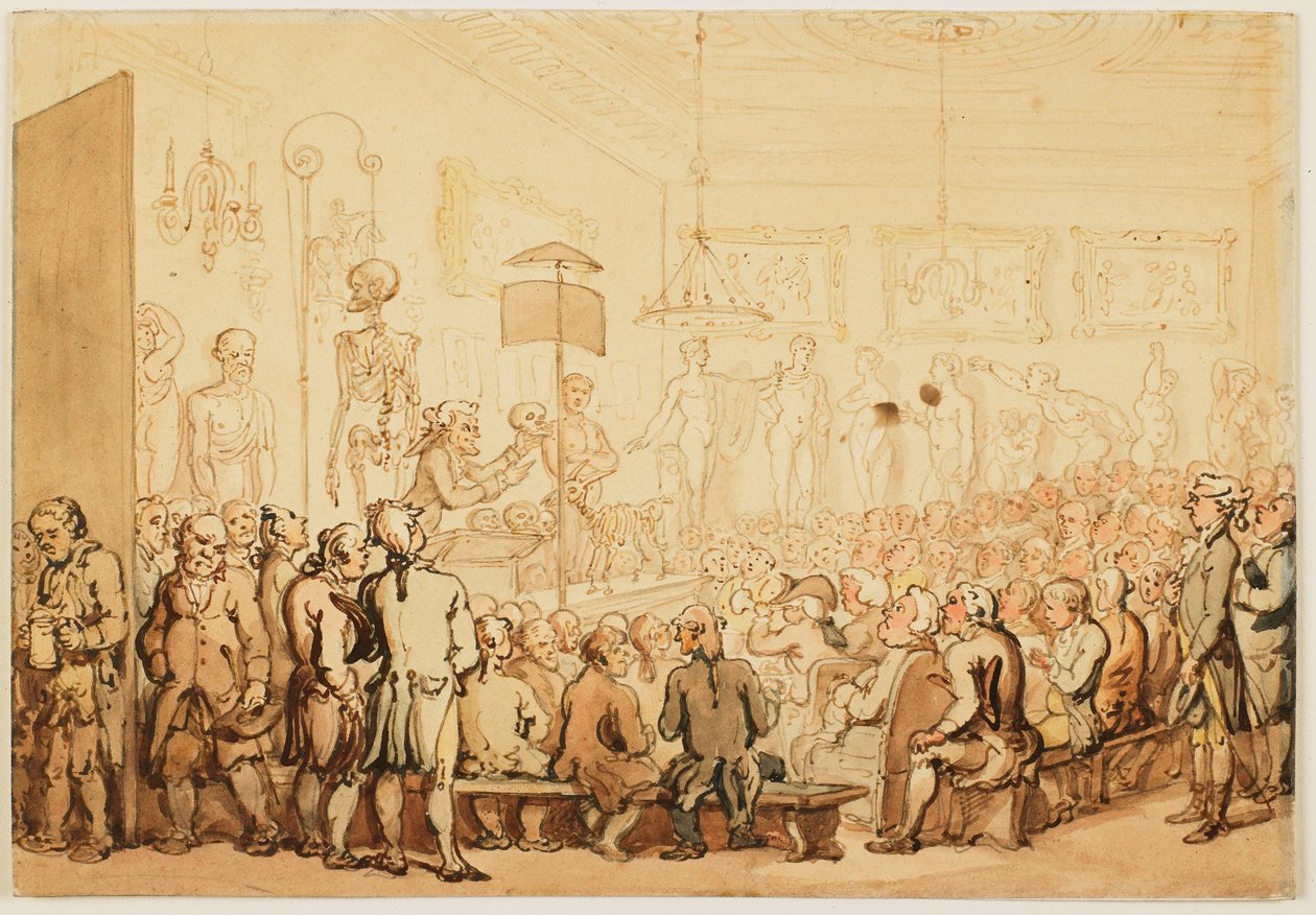 En forelæsning om anatomi ved Det Kongelige Kunstakademi af Thomas Rowlandson