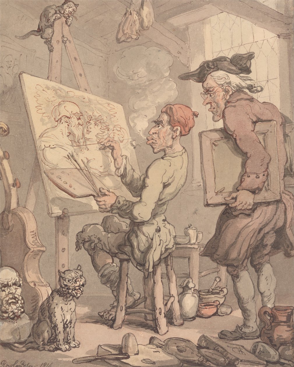 Et kunstneratelier af Thomas Rowlandson