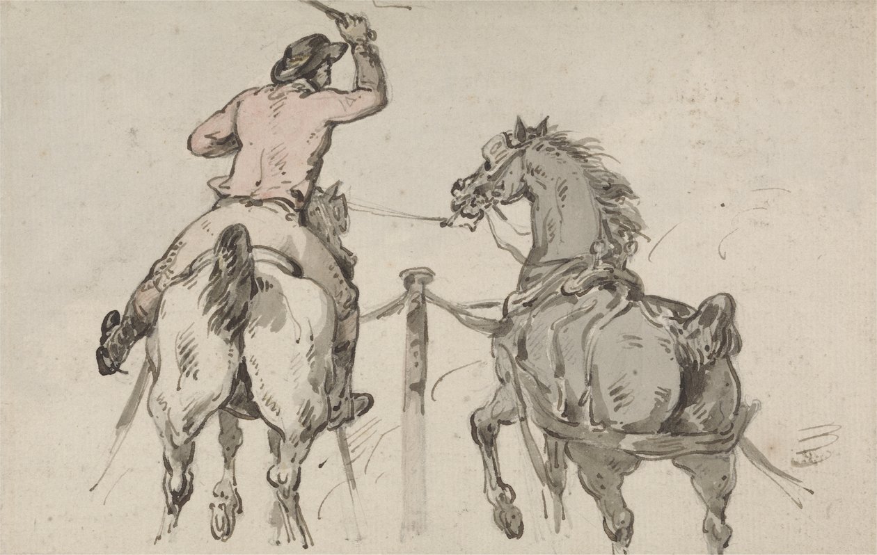 An English Postilion, ca. 1785 (grafit, pen, blæk & w/c på papir) af Thomas Rowlandson