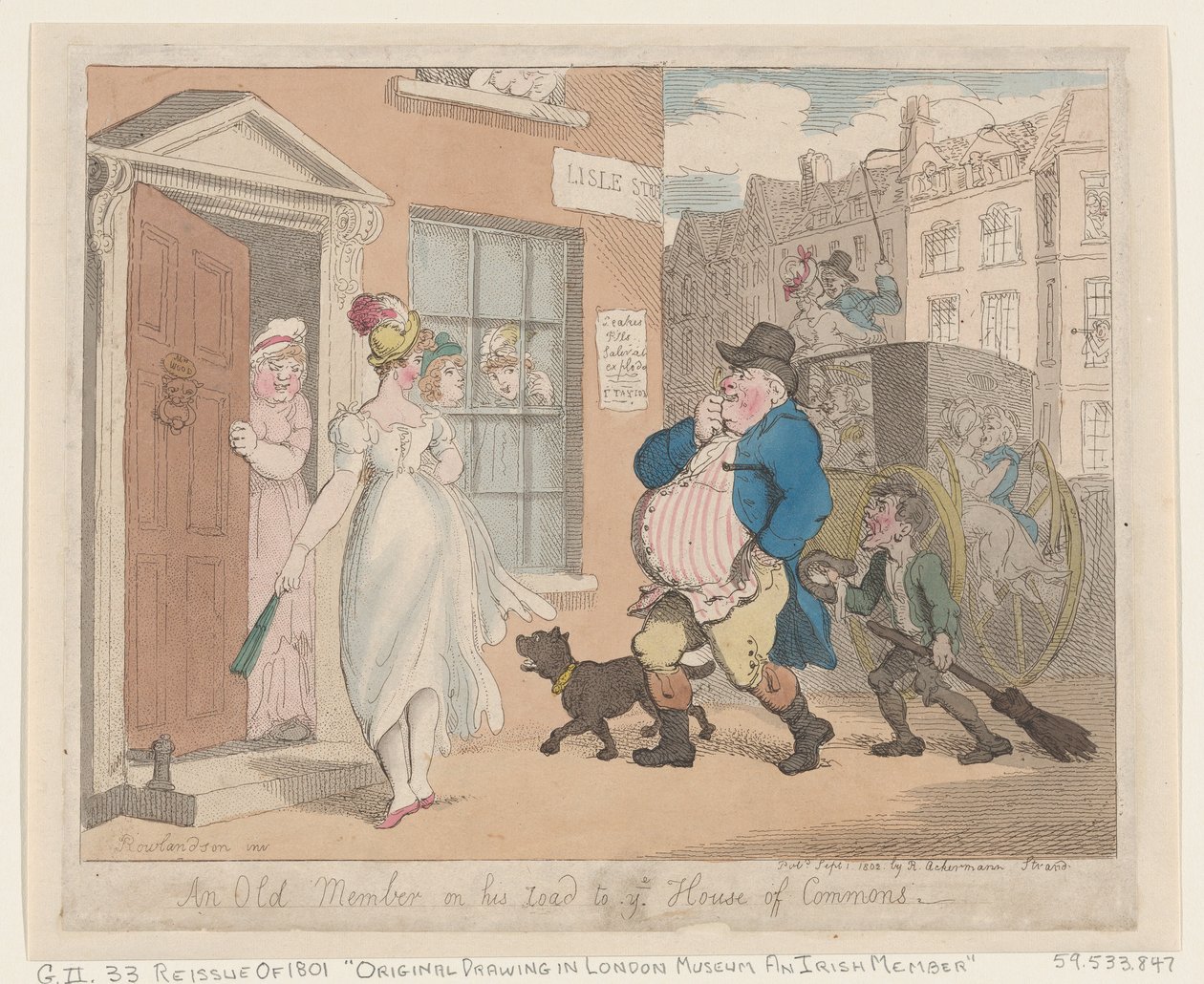 Et gammelt medlem på vej til underhuset, 1. september 1802., 1. september 1802. af Thomas Rowlandson