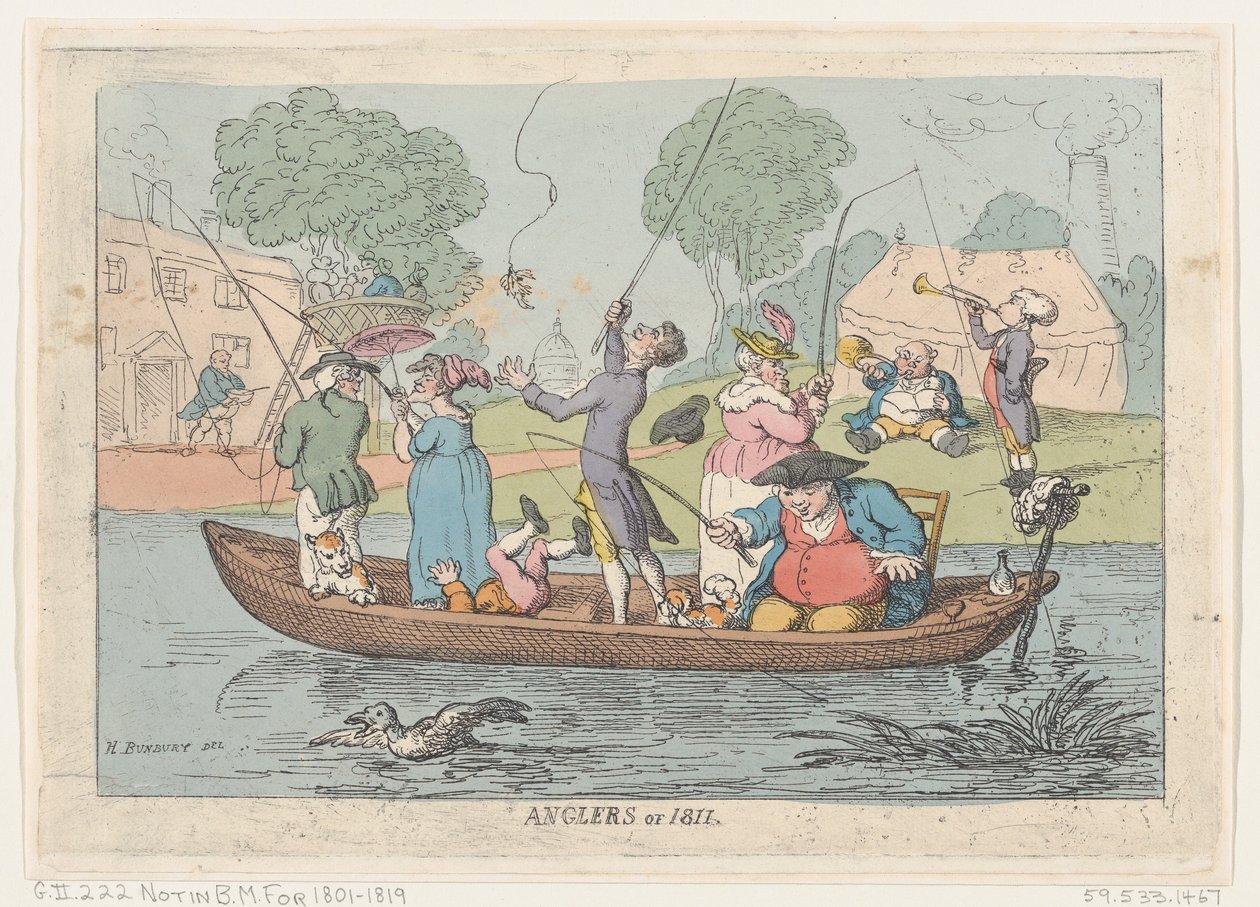 Lystfiskere af 1811, 1811., 1811. af Thomas Rowlandson