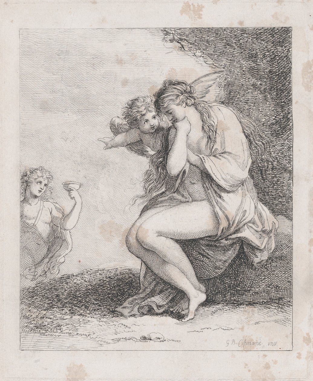Ariadne på Naxos Approached af Bacchus, ca. 1790., ca. 1790. af Thomas Rowlandson