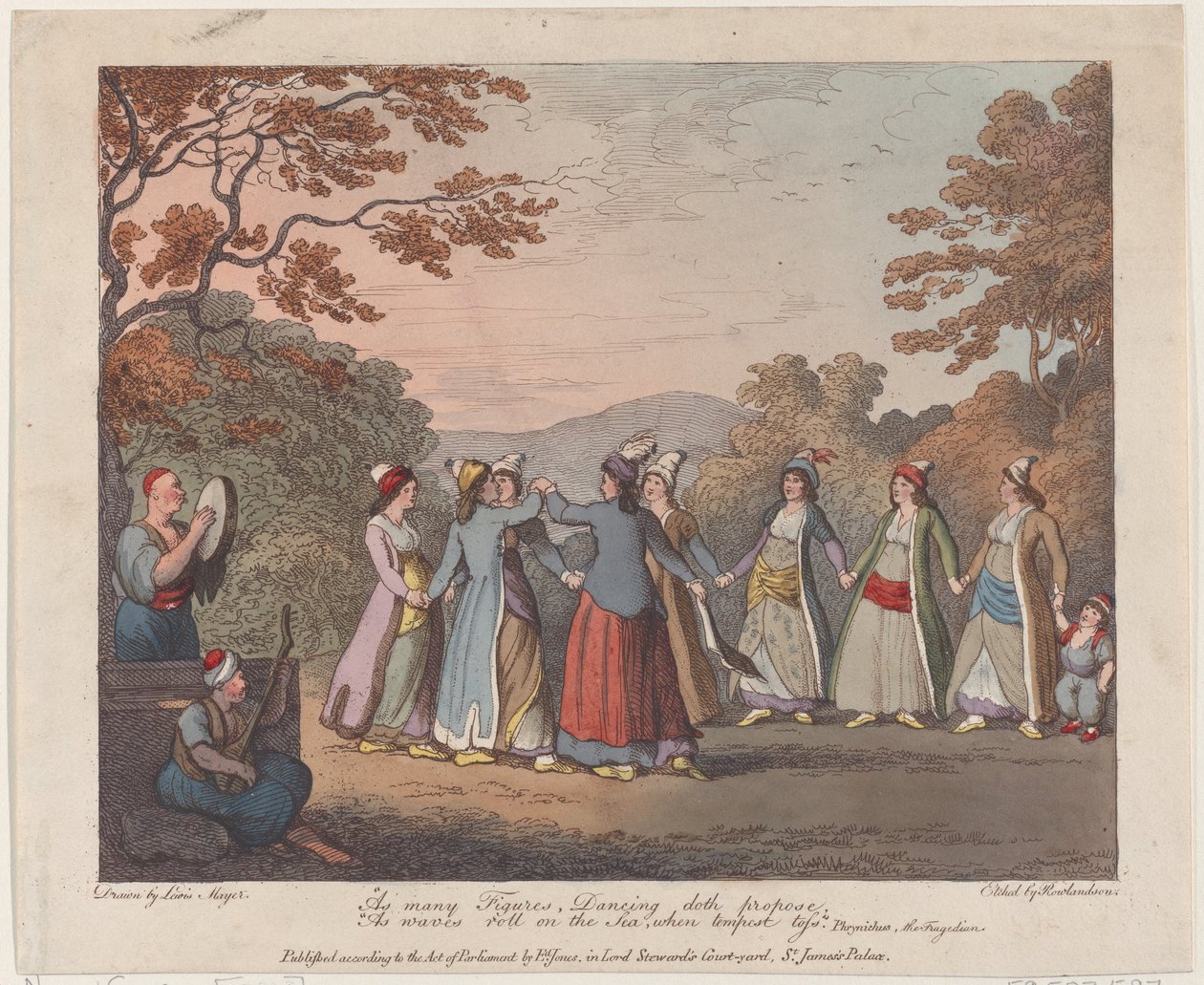 Så mange figurer, danser, foreslår, mens bølger ruller på havet, når stormen bryder..., 31. juli 1804. af Thomas Rowlandson