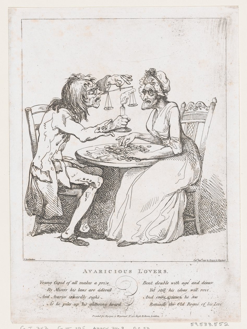 Avaricious Lovers, 1. august 1797., 1. august 1797. af Thomas Rowlandson