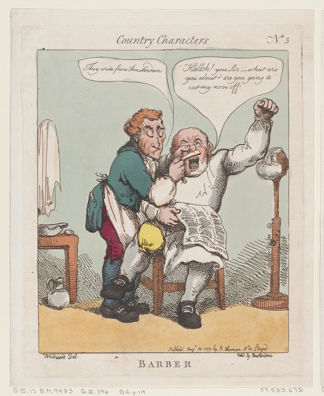 Barber, 30. august 1799., 30. august 1799. af Thomas Rowlandson