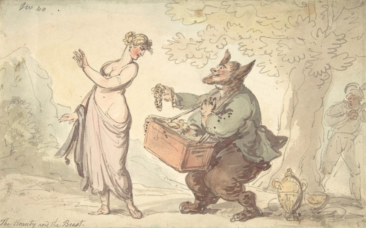Beauty and the Beast, 1700-1900-tallet. af Thomas Rowlandson.
