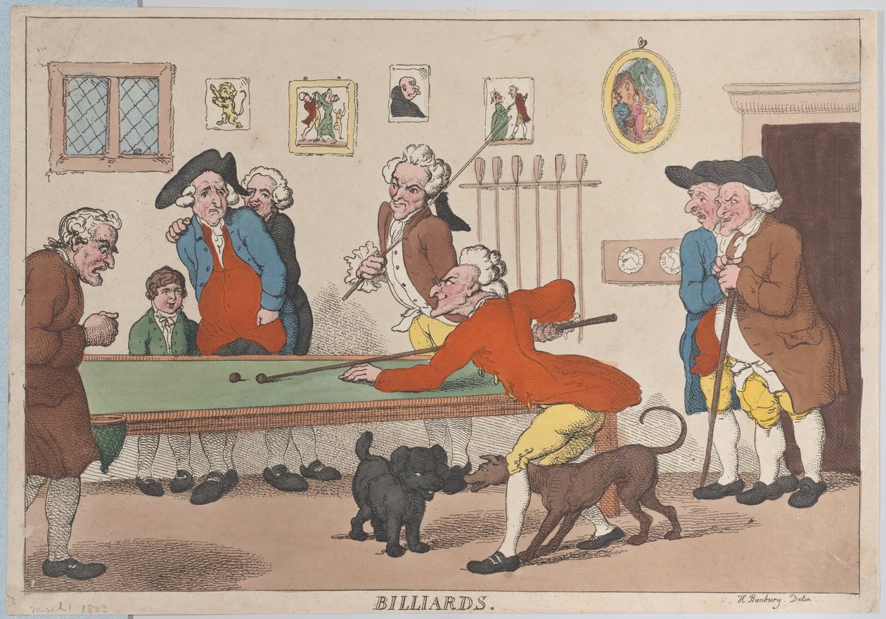 Billard, 1. marts 1803., 1. marts 1803. af Thomas Rowlandson
