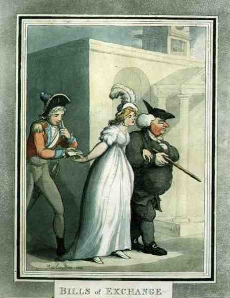 Veksel, pub. af Rudolph Ackermann af Thomas Rowlandson