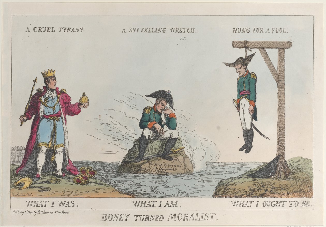 Boney blev moralist, 1. maj 1814., 1. maj 1814. af Thomas Rowlandson