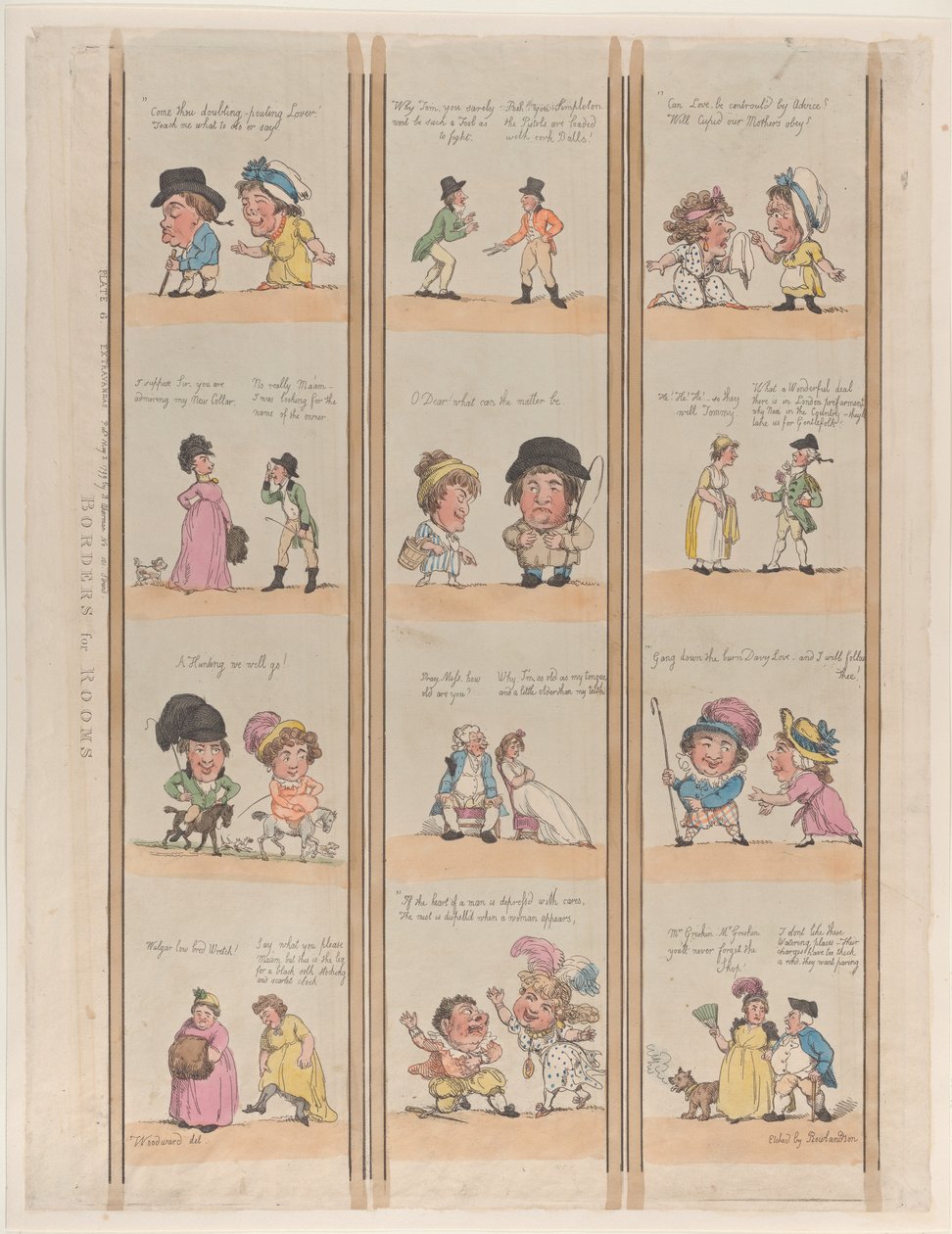 Borders for Rooms, Extravaganzas Plate 6, 2. maj 1799., 2. maj 1799. af Thomas Rowlandson
