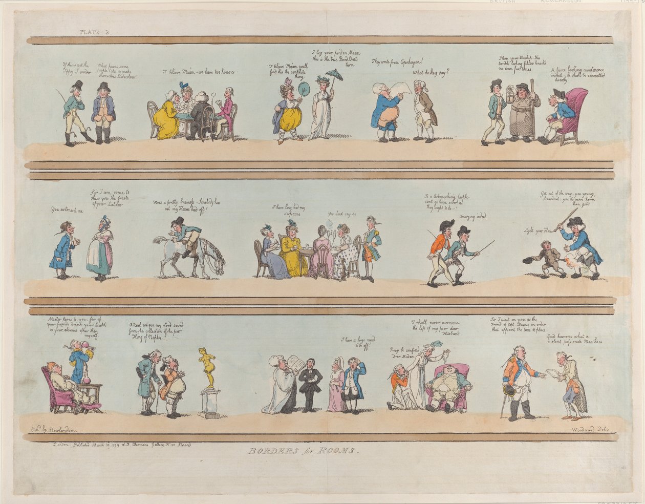 Grænser for værelser, tavle 3, 30. marts 1799., 30. marts 1799. af Thomas Rowlandson