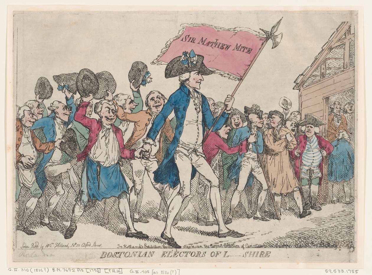 Bostonian Electors of L-Shire, 1790., 1790. af Thomas Rowlandson