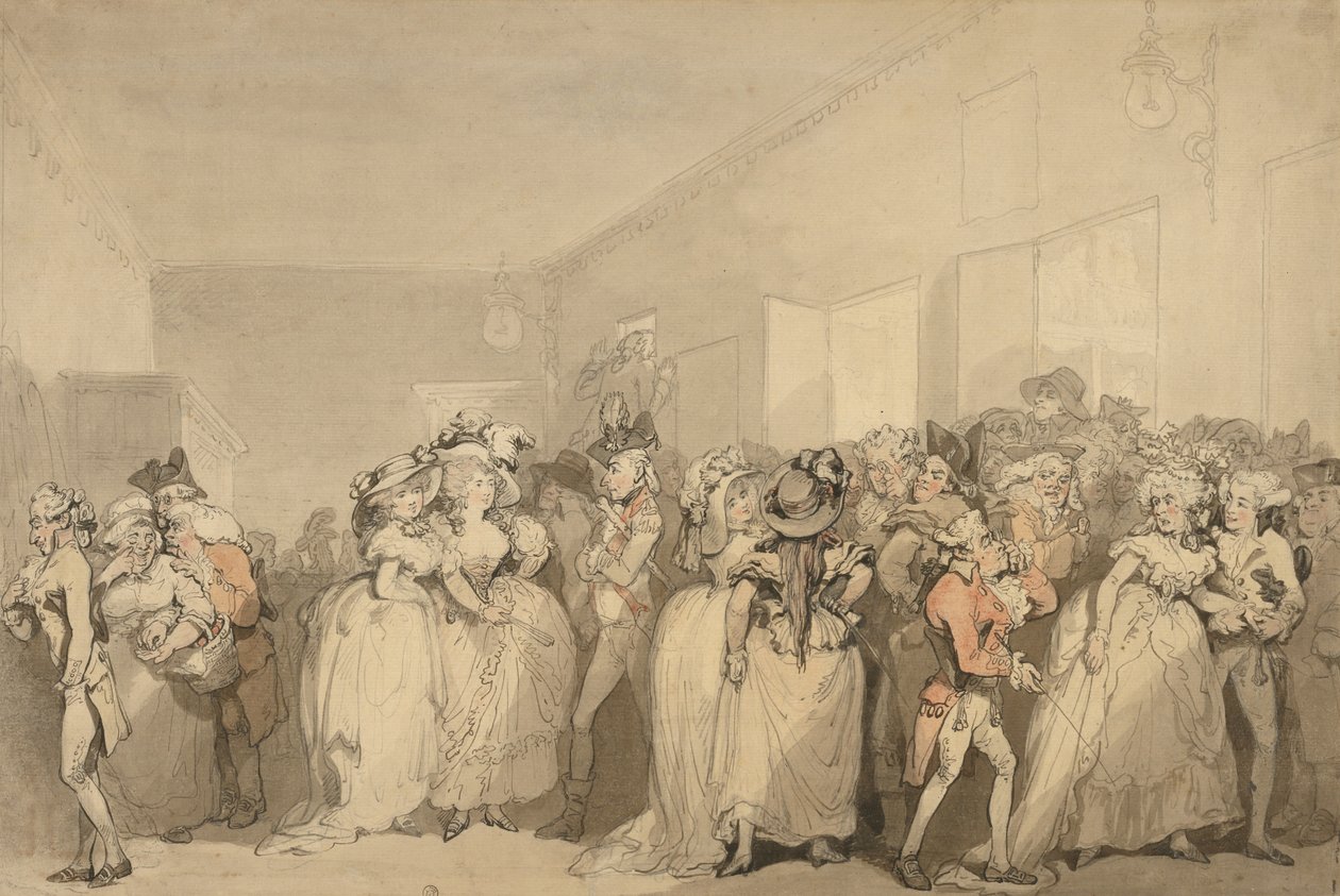 Liggestole i Box-Lobby af Thomas Rowlandson