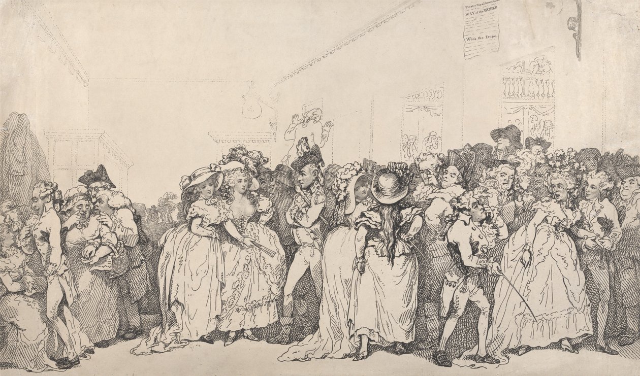 Loungestole til indgangsområdet af Thomas Rowlandson