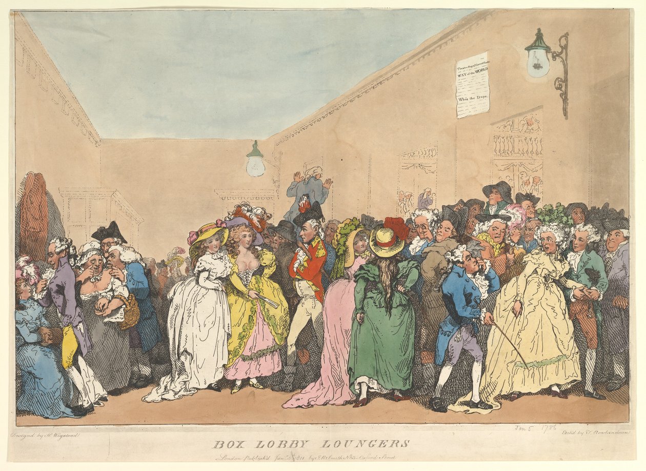 Box Lobby liggestole, 5. januar 1811. af Thomas Rowlandson