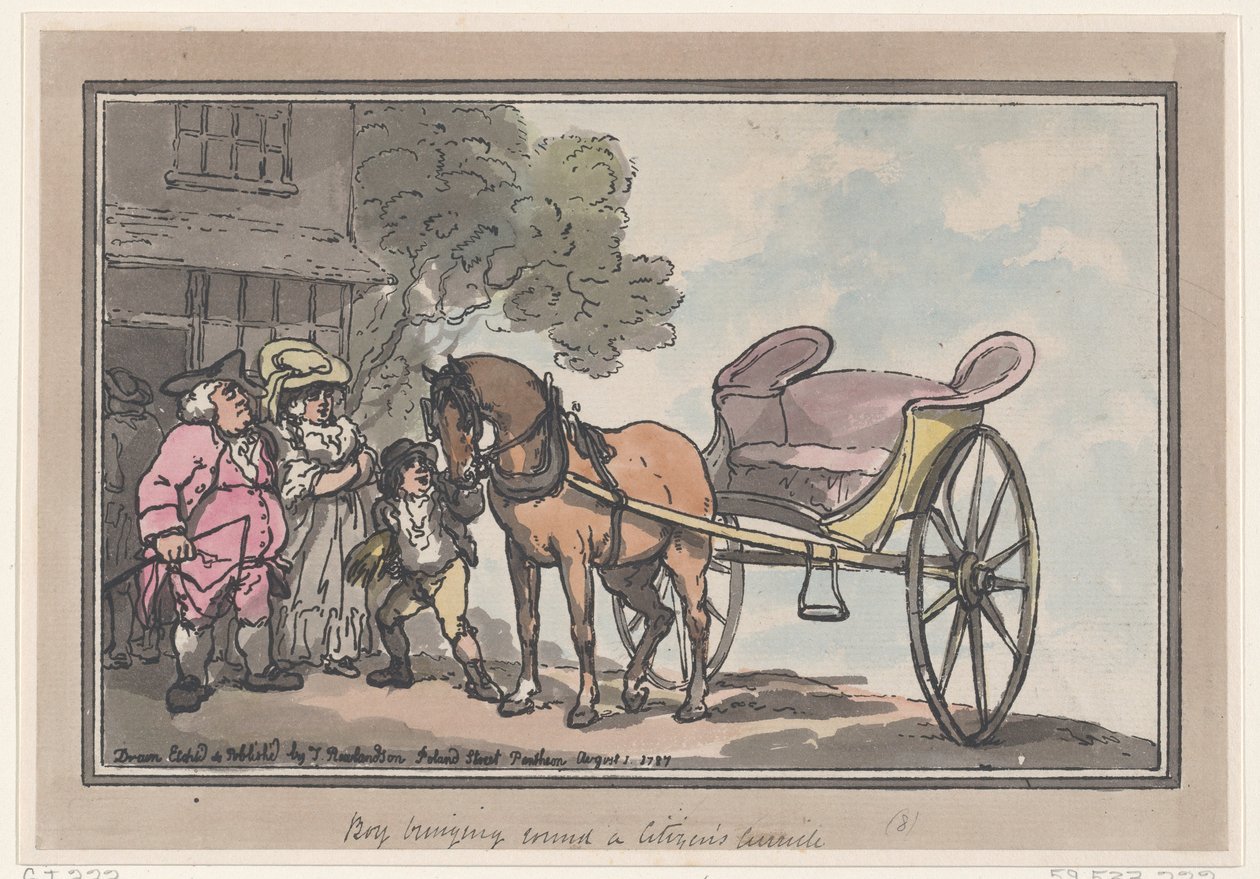 Dreng, der bringer en borgers læseplan, 1. august 1787., 1. august 1787. af Thomas Rowlandson