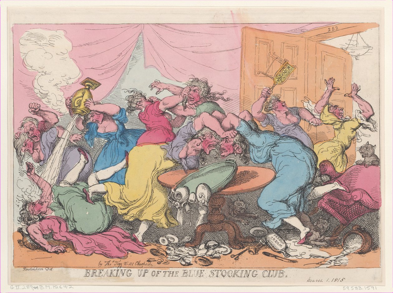 Opløsning af den blå strømpeklub, 1. marts 1815., 1. marts 1815. af Thomas Rowlandson