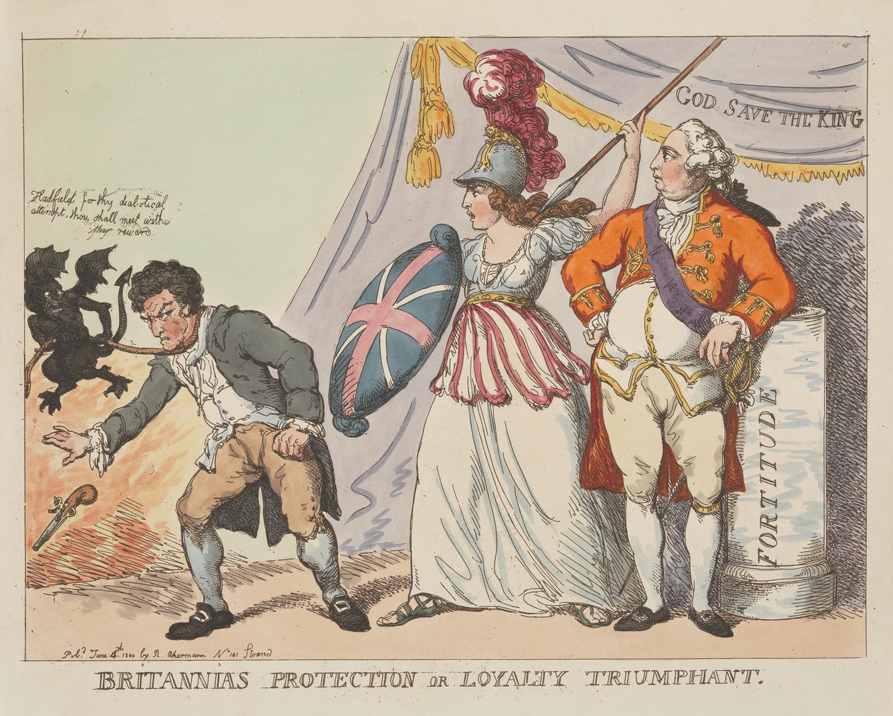 Britanniens beskyttelse, eller: Loyalitetens sejr af Thomas Rowlandson