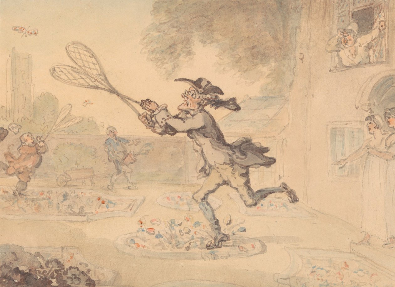 Sommerfuglejagt af Thomas Rowlandson