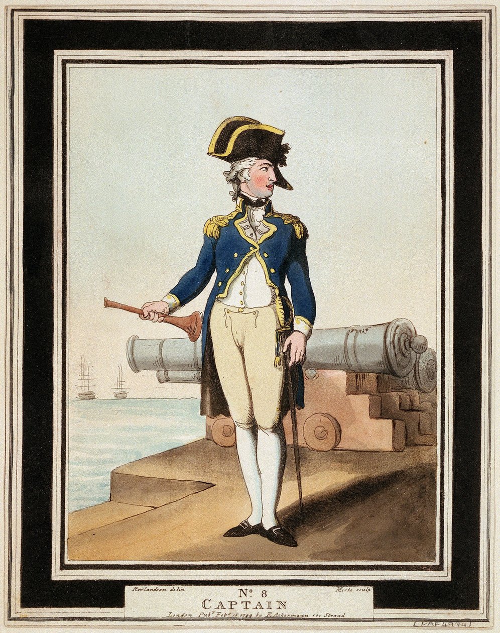 Kaptajn i den kongelige flåde i det 18. århundrede af Thomas Rowlandson