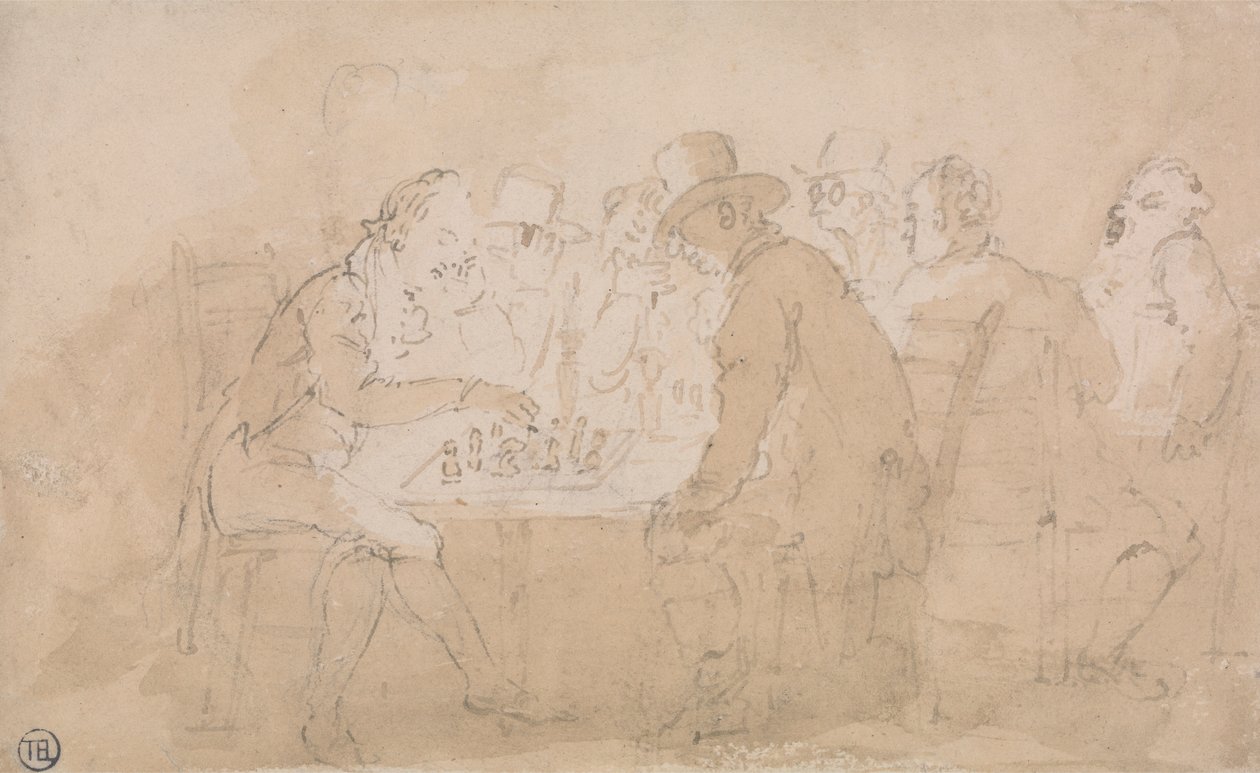 Skakspillere af Thomas Rowlandson
