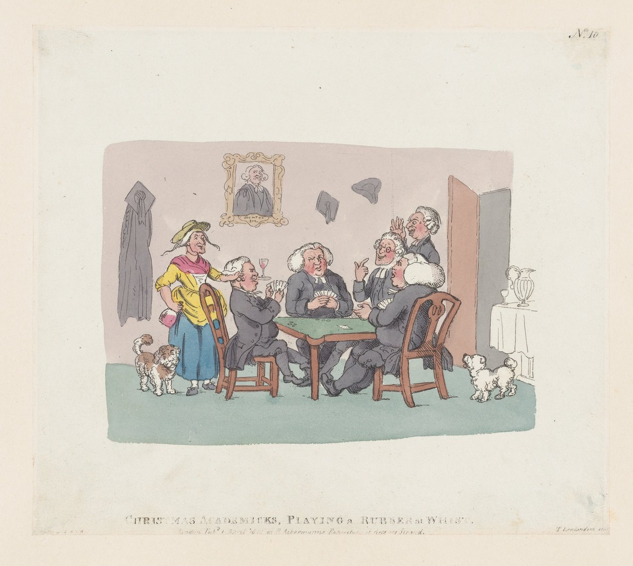 Christmas Academics Playing a Rubber at Whist, 1. april 1803., 1. april 1803. af Thomas Rowlandson