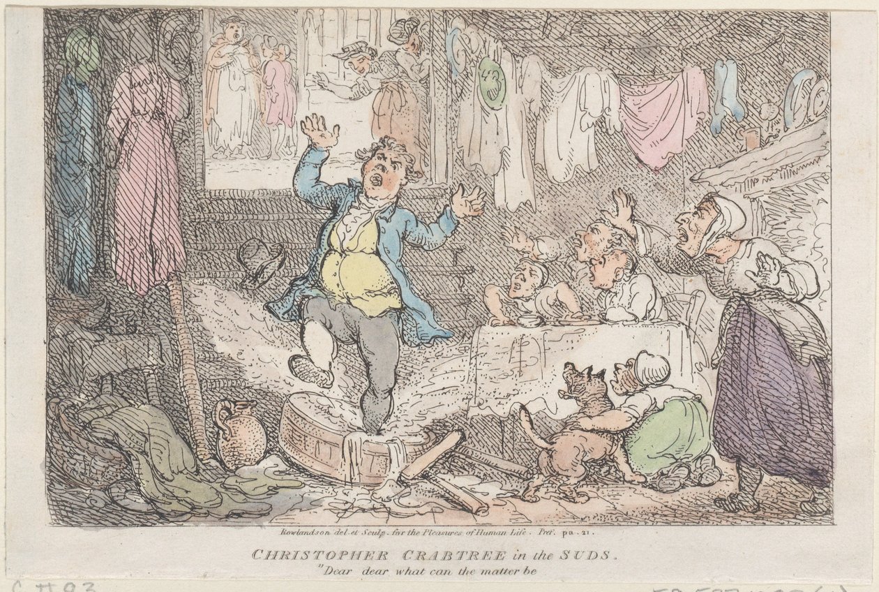 Christopher Crabtree in the Suds: Kære, kære, hvad kan sagen være, 1807., 1807. af Thomas Rowlandson