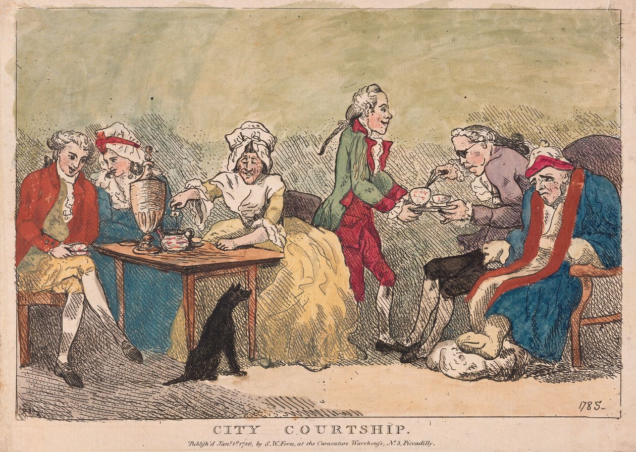 Byfrieri, pub. 1786 (håndfarvet gravering) af Thomas Rowlandson
