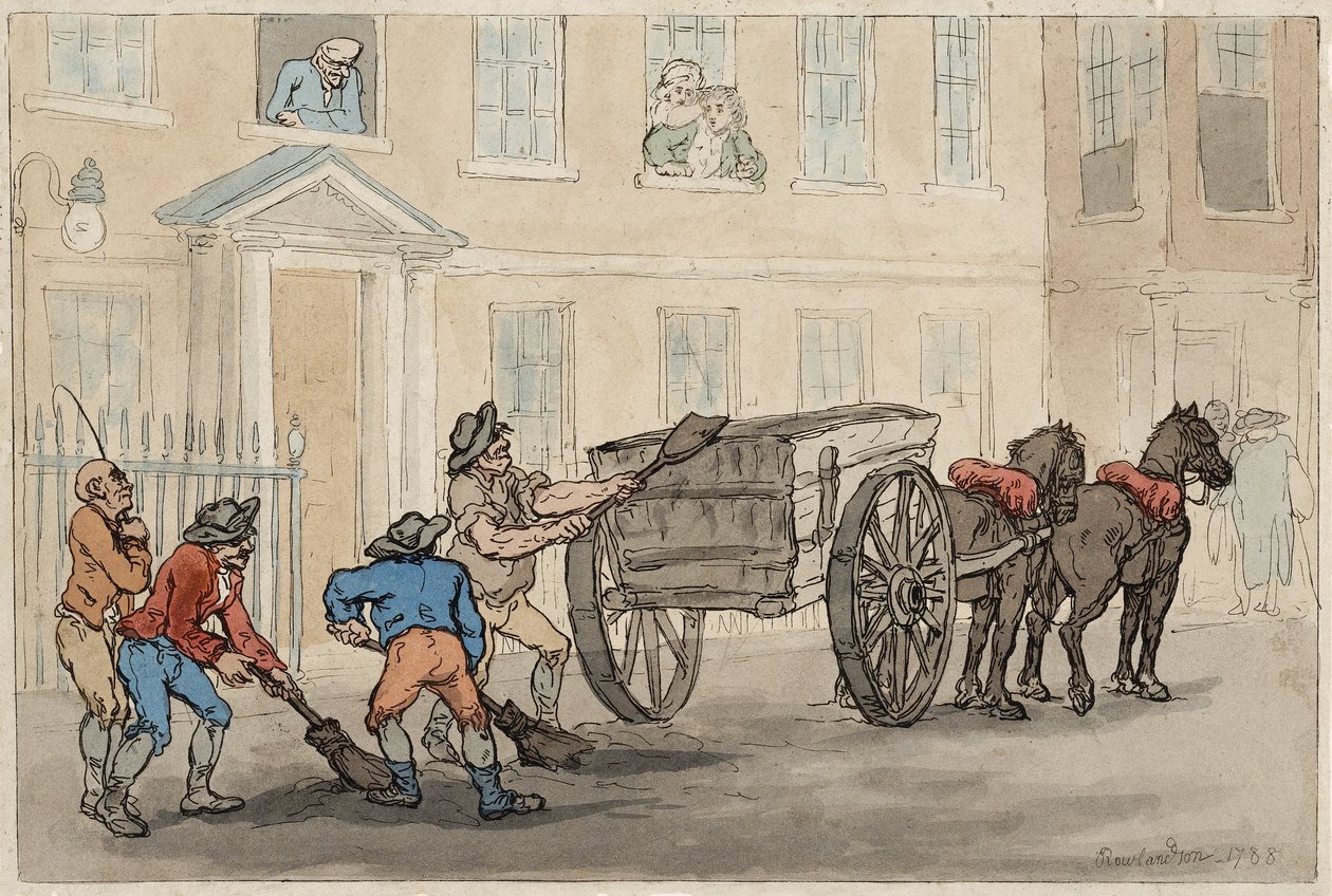 Collecting the Night Soil, pub. 1788dani af Thomas Rowlandson