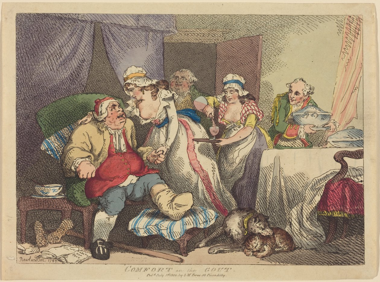 Lindring ved gigt af Thomas Rowlandson