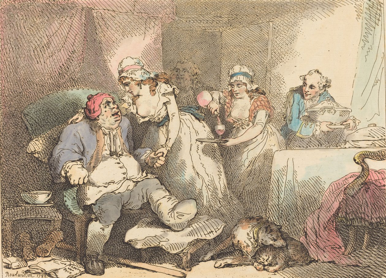 Komfort i gigten, 1785. af Thomas Rowlandson