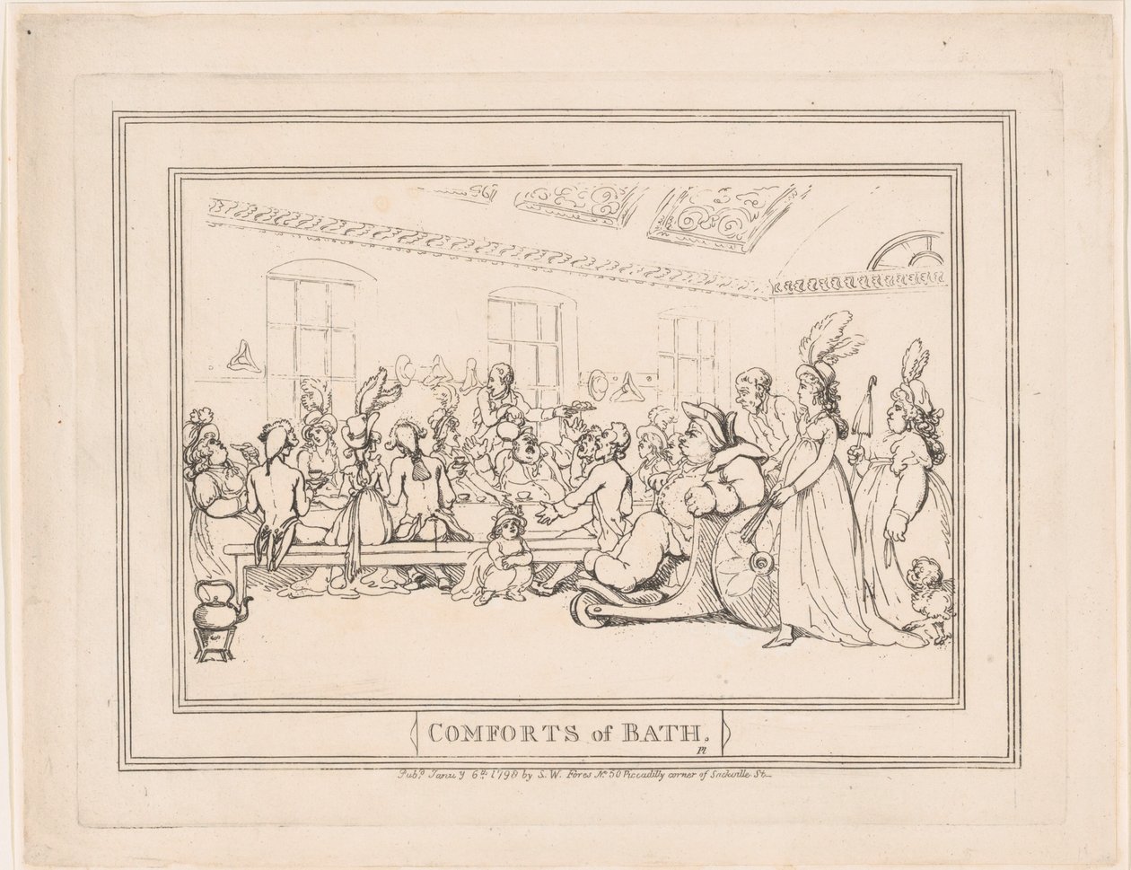 »Comforts of Bath«, plade 11 af Thomas Rowlandson