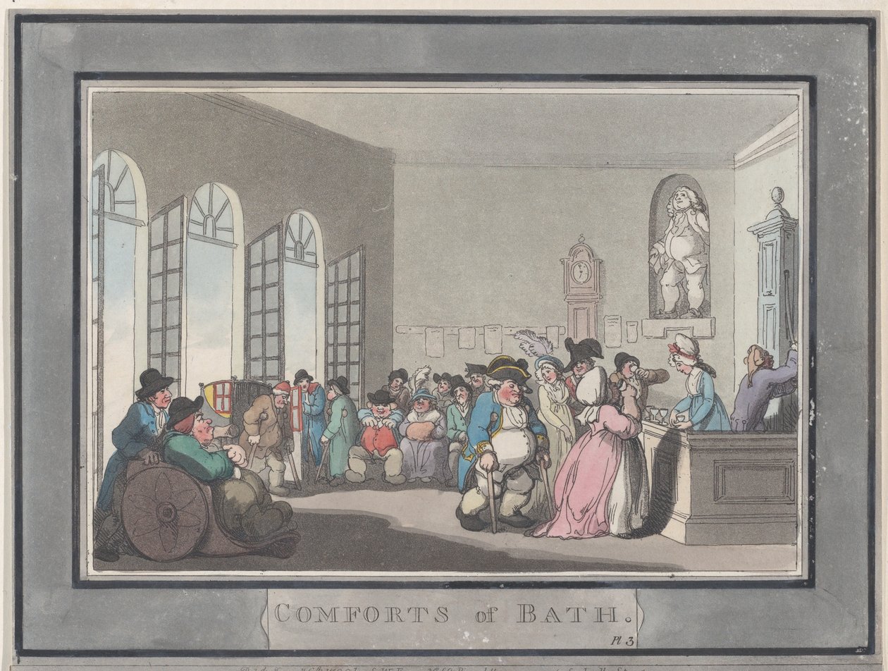 Comforts of Bath, plade 3, 6. januar 1798., 6. januar 1798. af Thomas Rowlandson