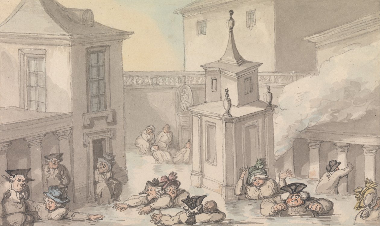 Baths bekvemmeligheder: Byen Bath af Thomas Rowlandson