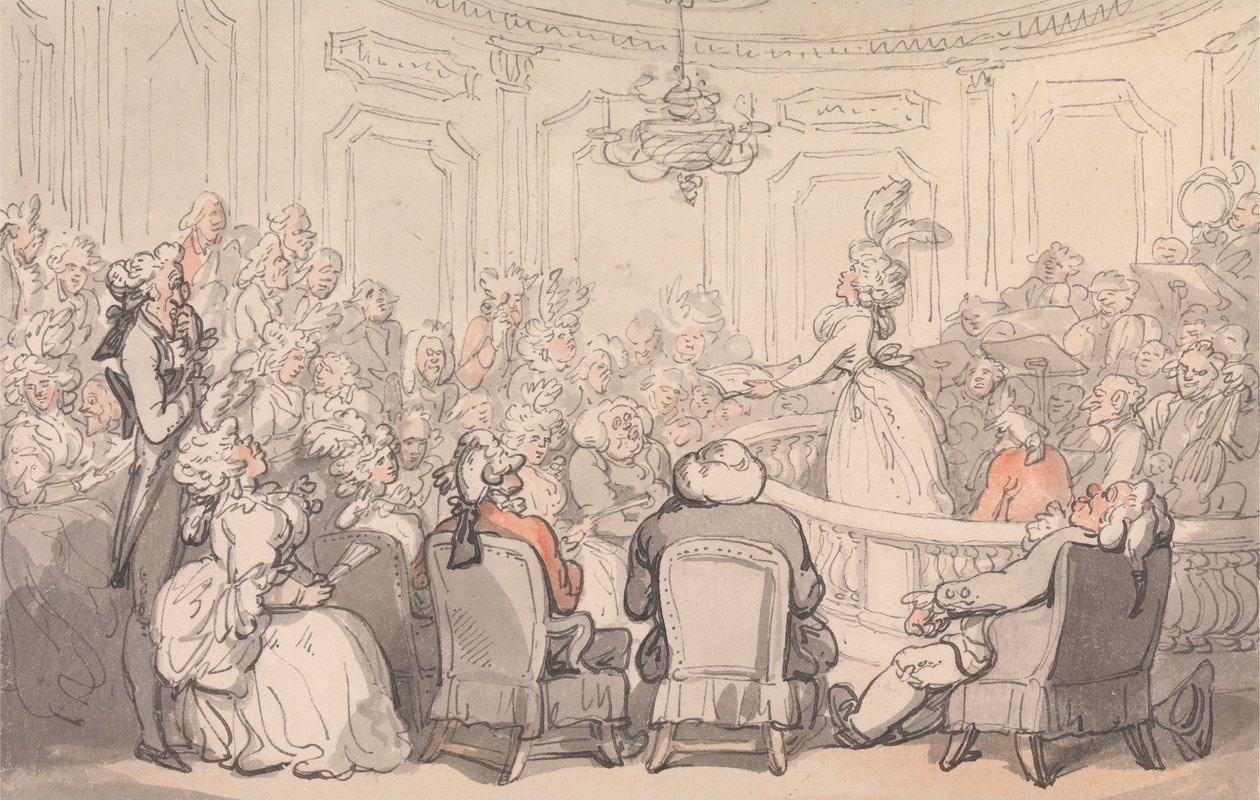 Comforts of Bath: Koncerten af Thomas Rowlandson