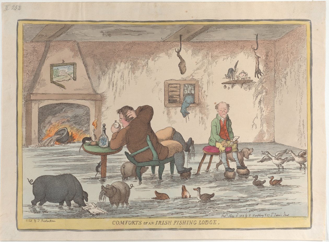 Comforts of an Irish Fishing Lodge, 12. maj 1812., 12. maj 1812. af Thomas Rowlandson