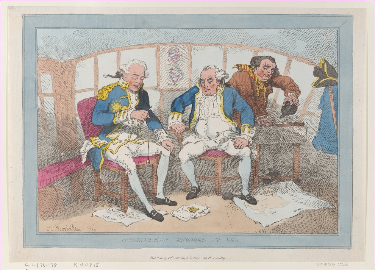 Commanders Engaged at Sea, [1785], genudgivet 1. juli 1802., [1785], genudgivet 1. juli 1802. af Thomas Rowlandson
