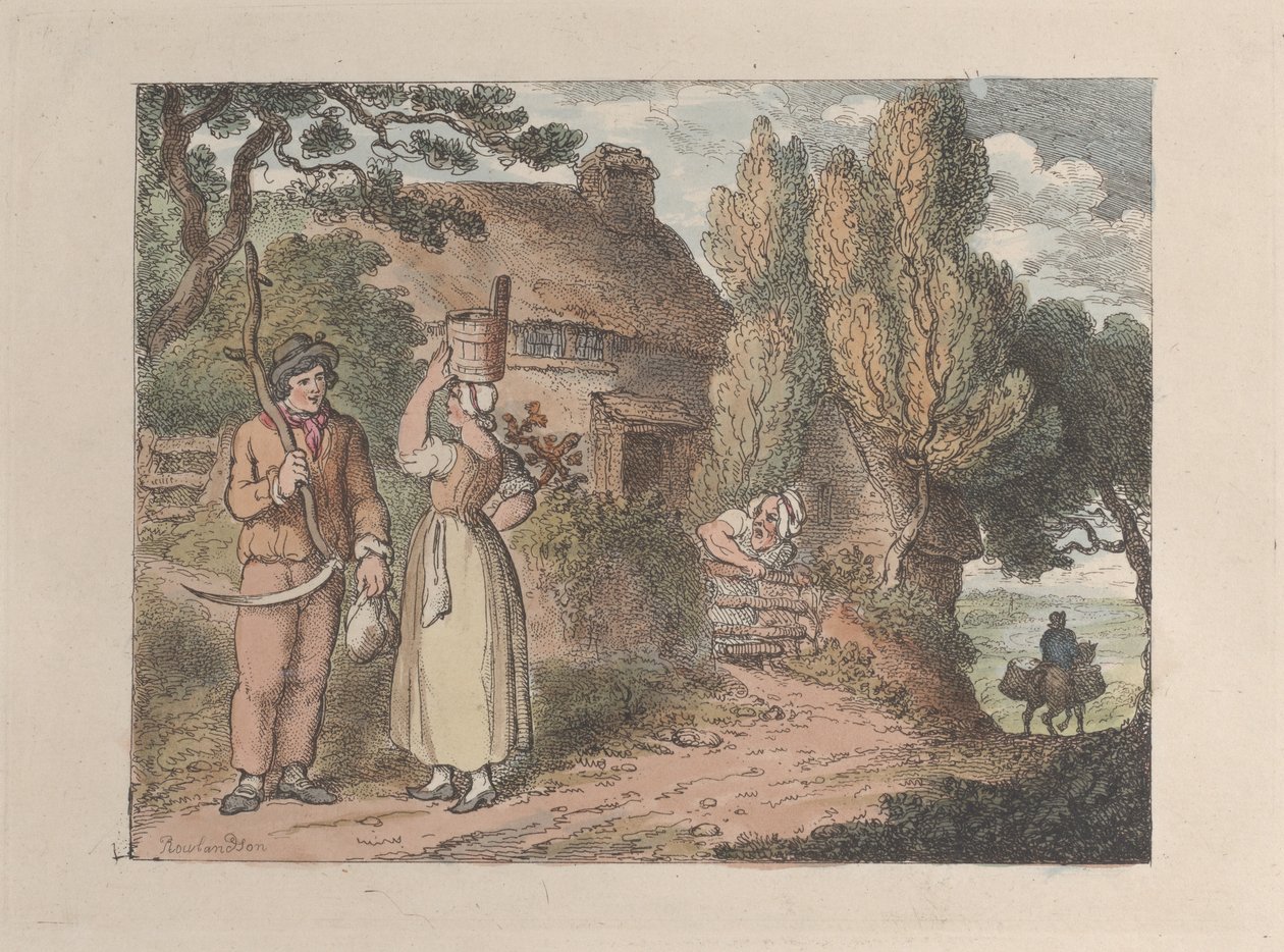 Cornwall, An Overlooker, fra Views in Cornwall, 1812., 1812. af Thomas Rowlandson