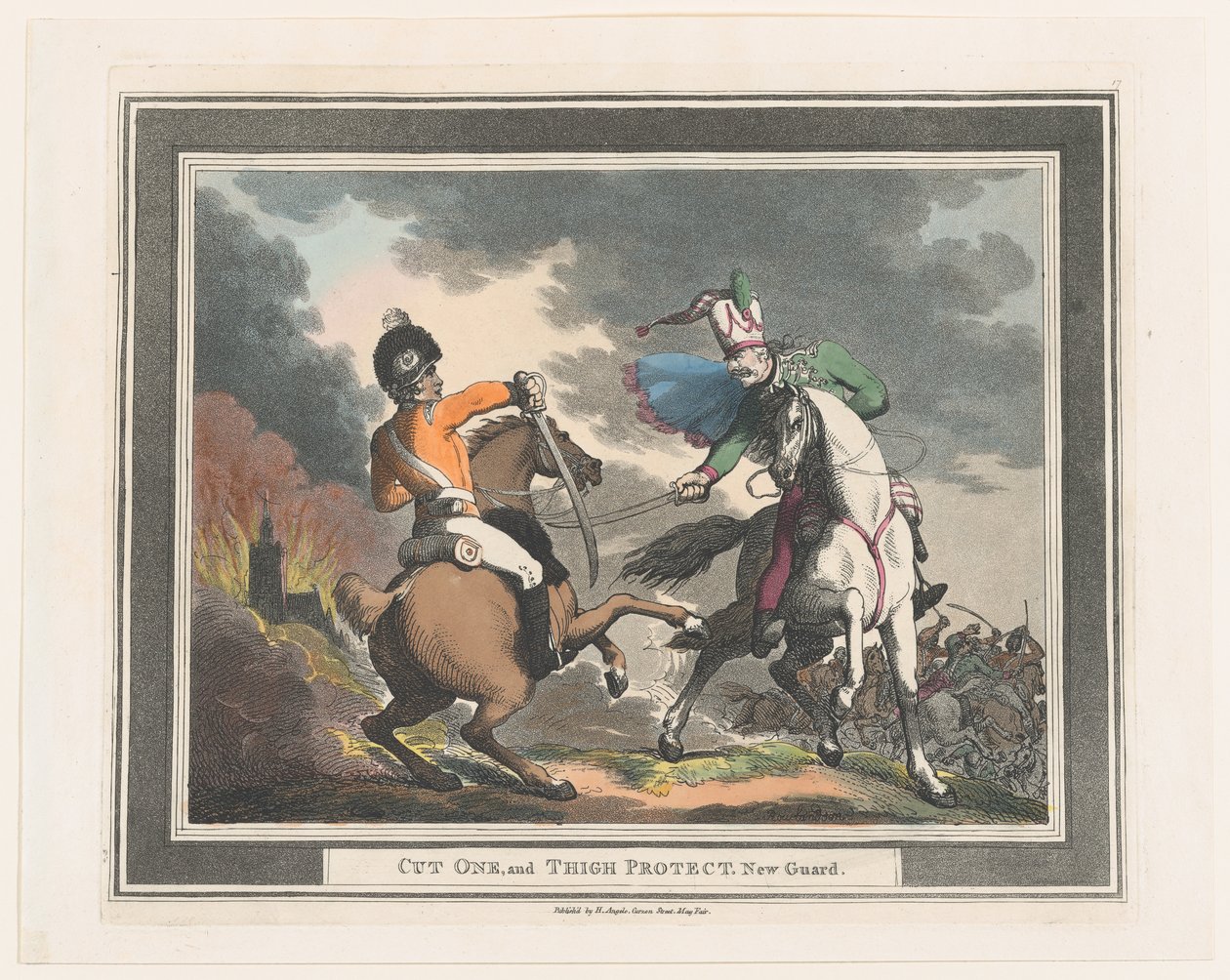 Cut One and Thigh Protect New Guard, 1798., 1798. af Thomas Rowlandson